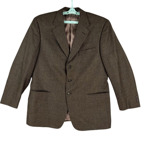Tallia Uomo For Nordstrom Men's Wool & Silk Blend Brown Blazer Size 44 Regular - Picture 1 of 11